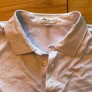 Peter Millar summer comfort x large blue with pink short sleeve shirt